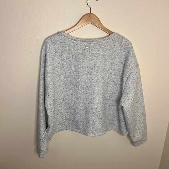 Livi for Lane Bryant Cropped Quilted Light Gray Speckled Pullover 18/20 - Picture 5 of 8